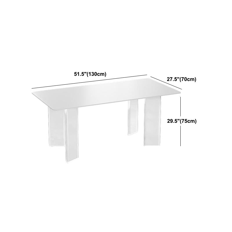 Modern White Dining Set Rectangle 1/2/4/5/7 Stone and Acrylic Pieces Dinette Set