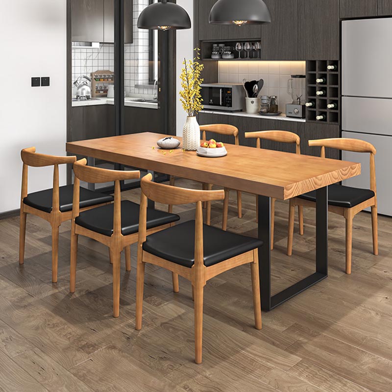 Modern 1/5/7 Pieces Dining Set Rectangle Pine Wood Dining Table for Dining Room Kitchen