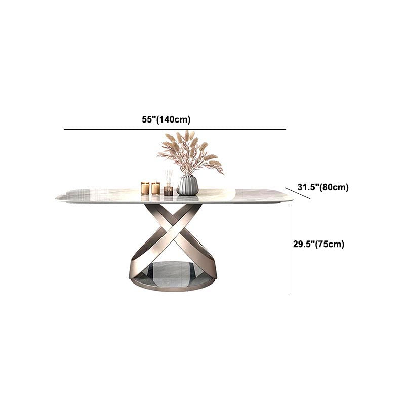 Nordic Sintered Stone Top Dining Set Rectangular 1/4/5/6/7 Pieces Dining Room Table Set
