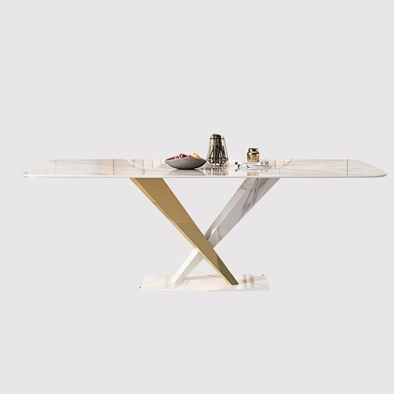 Glam Dining Table Set 1/2/5/7 Pcs Rectangle Dining Table with Upholstered Chairs