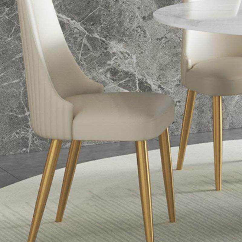 Glam Dining Set Stone 1/4/6/7 Pieces Dining Gold Furniture for Home