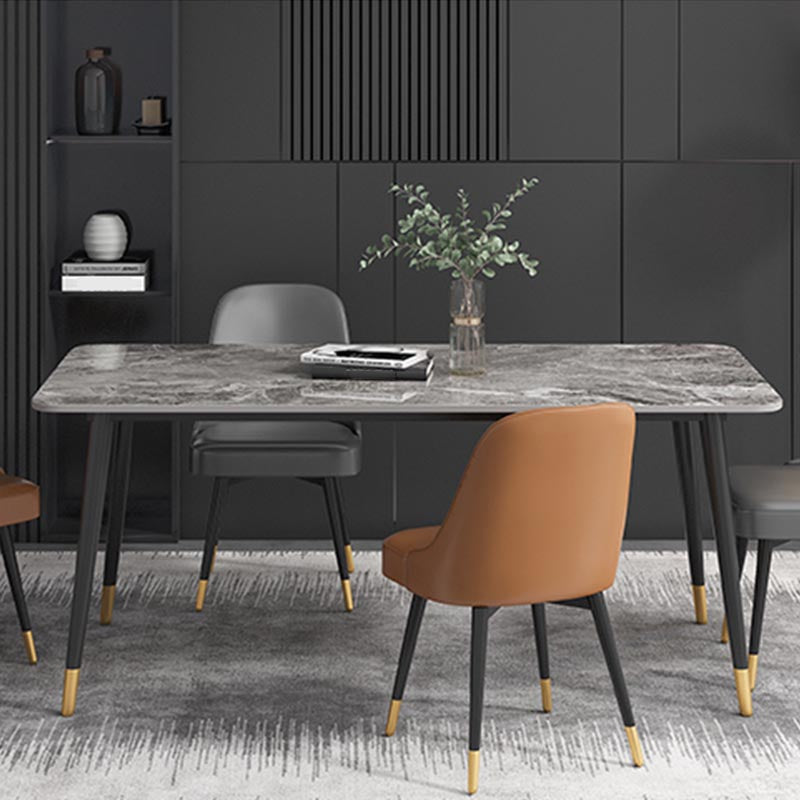 Modern Rectangle 1/2/5/7 Pieces Dining Set Stone Top Legs Indoor Dinette Set
