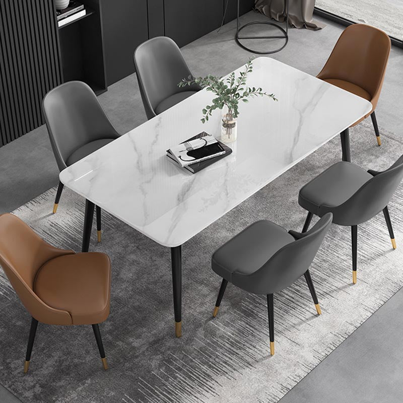Modern Rectangle 1/2/5/7 Pieces Dining Set Stone Top Legs Indoor Dinette Set