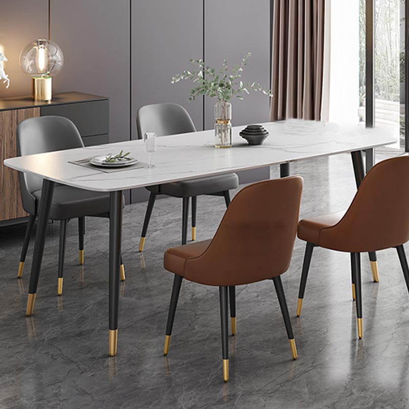 Modern Rectangle 1/2/5/7 Pieces Dining Set Stone Top Legs Indoor Dinette Set
