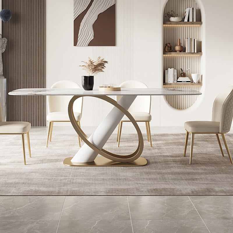 Glam Dining Furniture Set 1/4/5/6/7 Pcs Sintered Stone Dining Table and Chairs