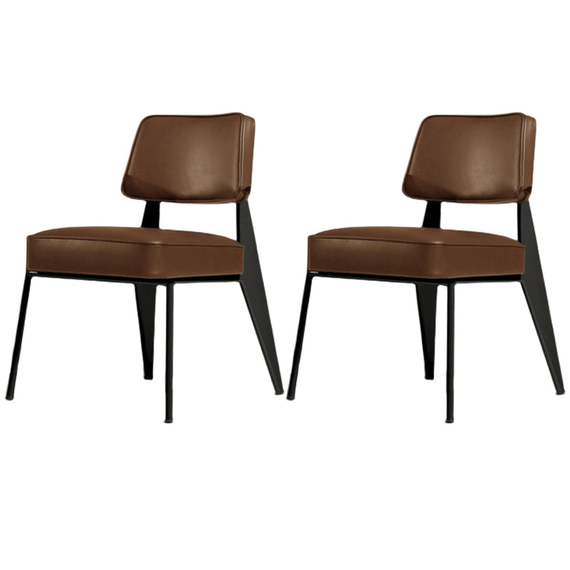 Industrial Style 24.4" Wide Faux Leather Fixed Back Armless Chair