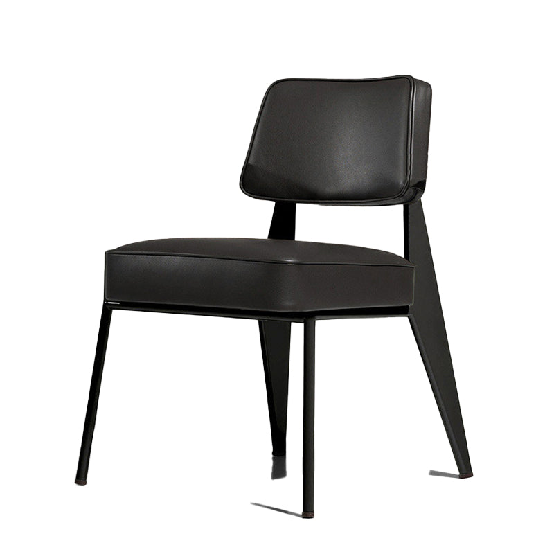 Industrial Style 24.4" Wide Faux Leather Fixed Back Armless Chair