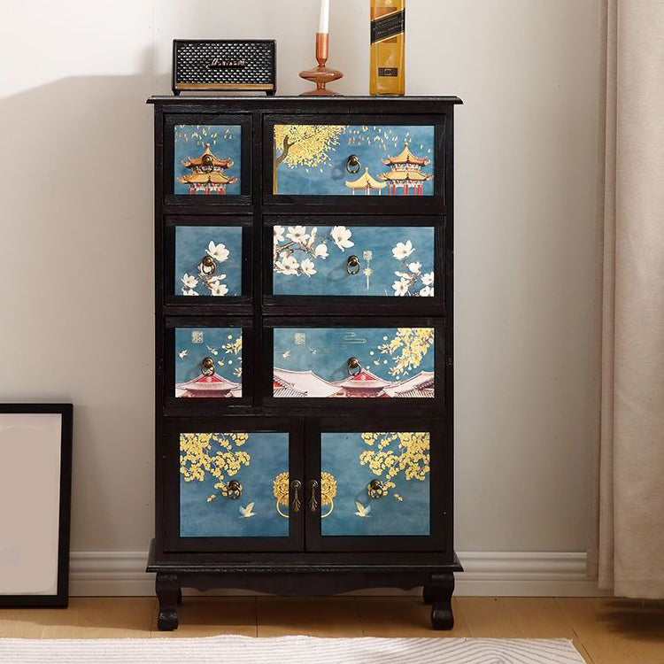 11.8" D Solid Wood Storage Chest Traditional Combo Dresser with Drawers and Doors