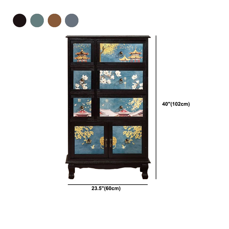 11.8" D Solid Wood Storage Chest Traditional Combo Dresser with Drawers and Doors