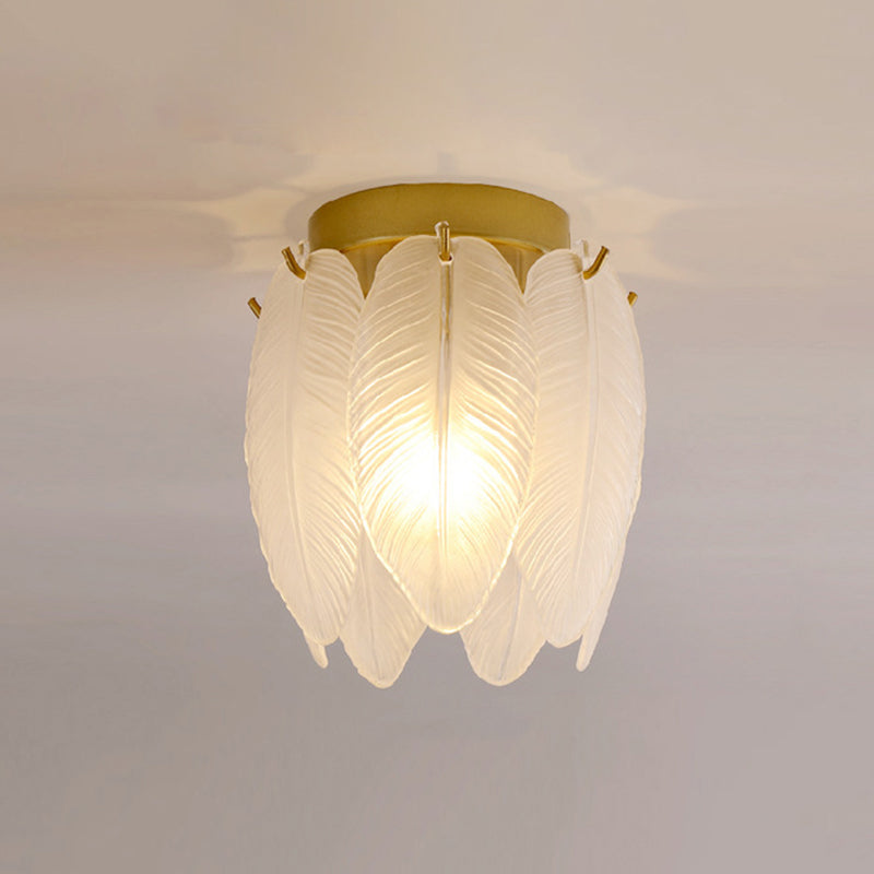 Modern Ceiling Light 1-Light Ceiling Mount Light with Glass Shade for Living Room
