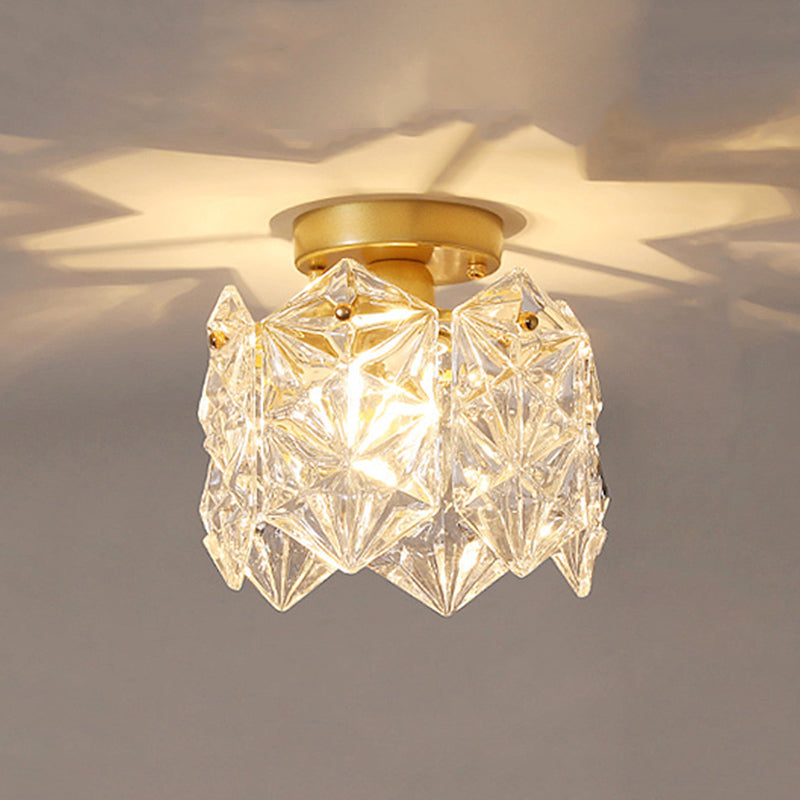 Modern Ceiling Light 1-Light Ceiling Mount Light with Glass Shade for Living Room