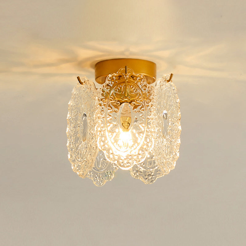Modern Ceiling Light 1-Light Ceiling Mount Light with Glass Shade for Living Room