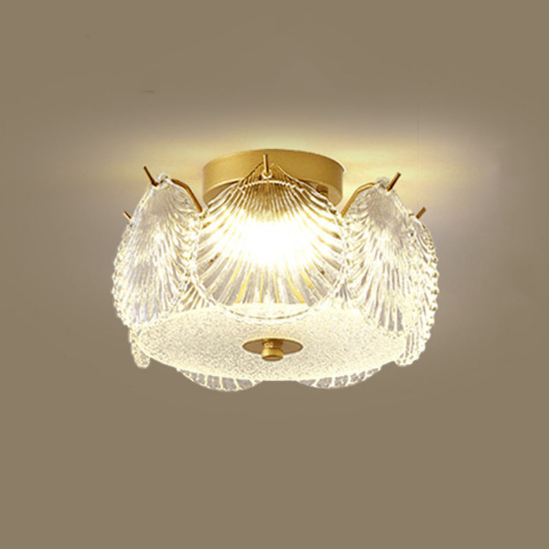 Modern Ceiling Light 1-Light Ceiling Mount Light with Glass Shade for Living Room