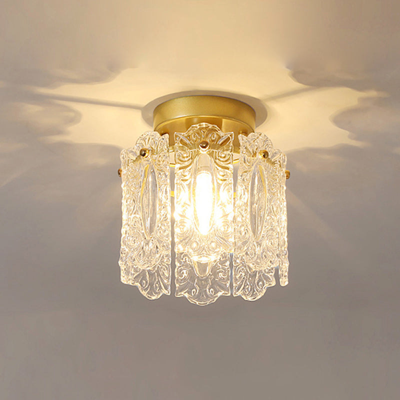 Modern Ceiling Light 1-Light Ceiling Mount Light with Glass Shade for Living Room