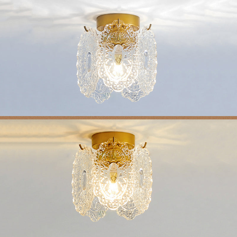 Modern Ceiling Light 1-Light Ceiling Mount Light with Glass Shade for Living Room