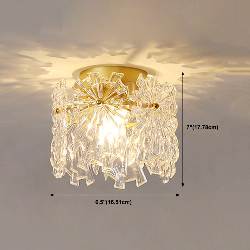 Modern Ceiling Light 1-Light Ceiling Mount Light with Glass Shade for Living Room