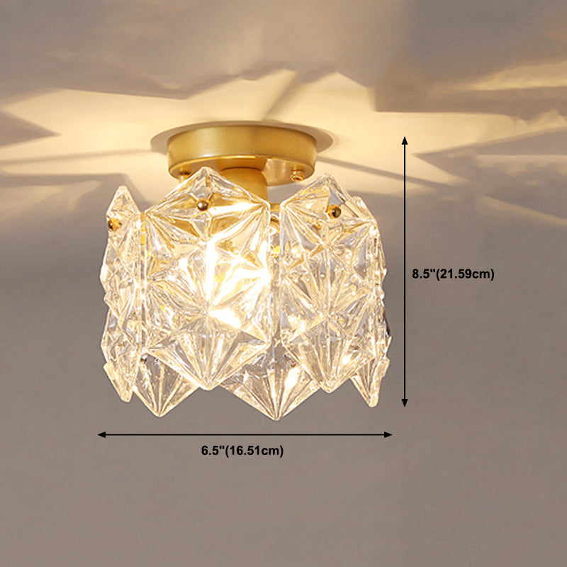 Modern Ceiling Light 1-Light Ceiling Mount Light with Glass Shade for Living Room