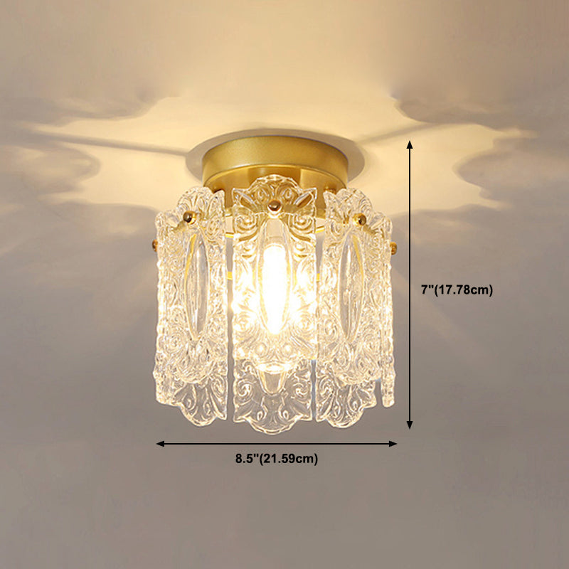 Modern Ceiling Light 1-Light Ceiling Mount Light with Glass Shade for Living Room