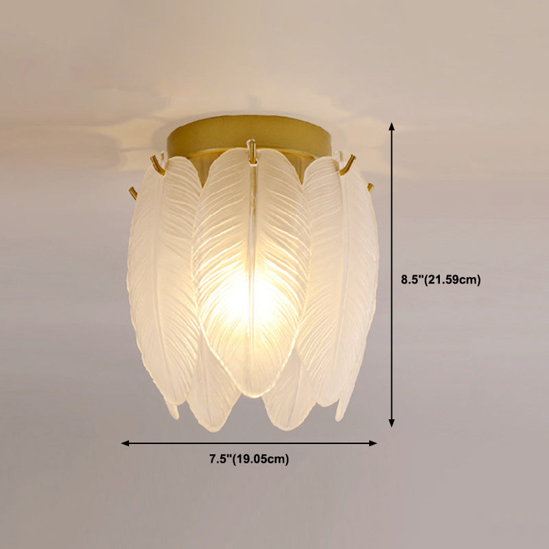 Modern Ceiling Light 1-Light Ceiling Mount Light with Glass Shade for Living Room