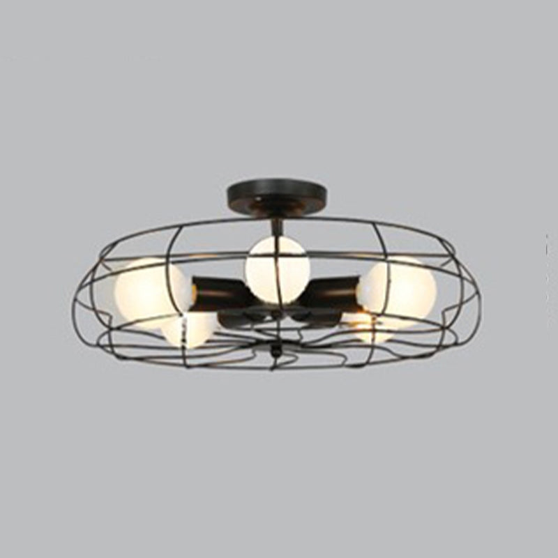 Industrial Starburst Flush Mount Ceiling Light Metal Multiple-Light Flush Light