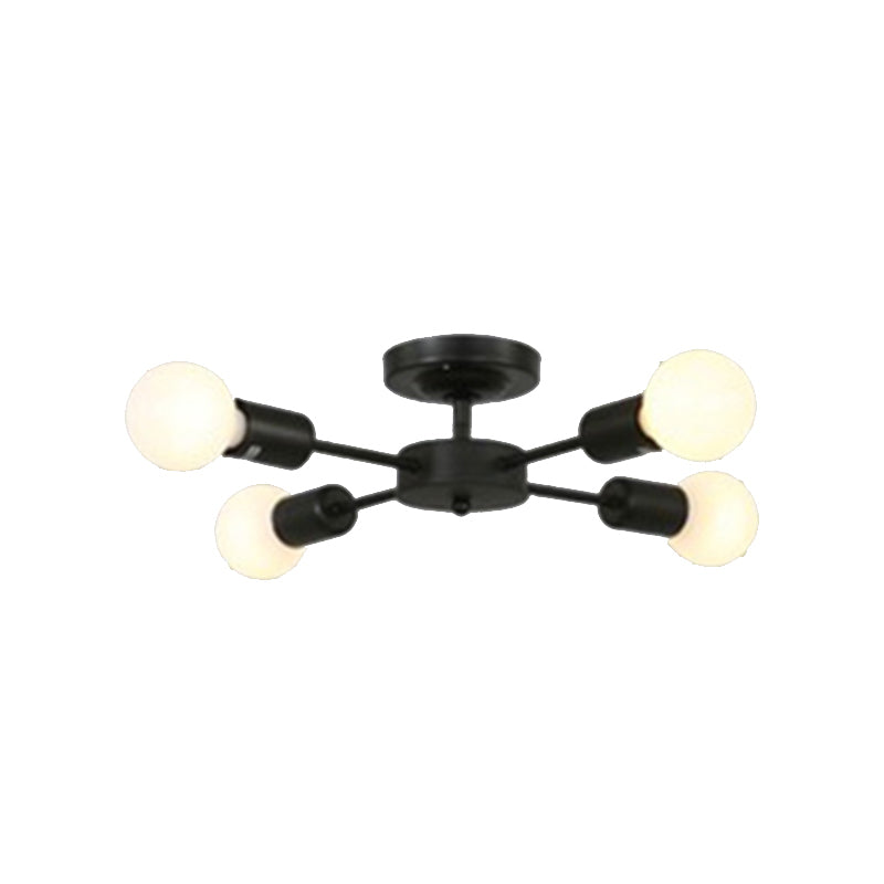 Industrial Starburst Flush Mount Ceiling Light Metal Multiple-Light Flush Light