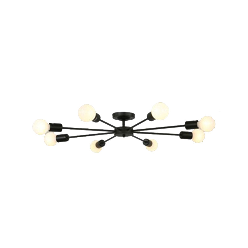 Industrial Starburst Flush Mount Ceiling Light Metal Multiple-Light Flush Light