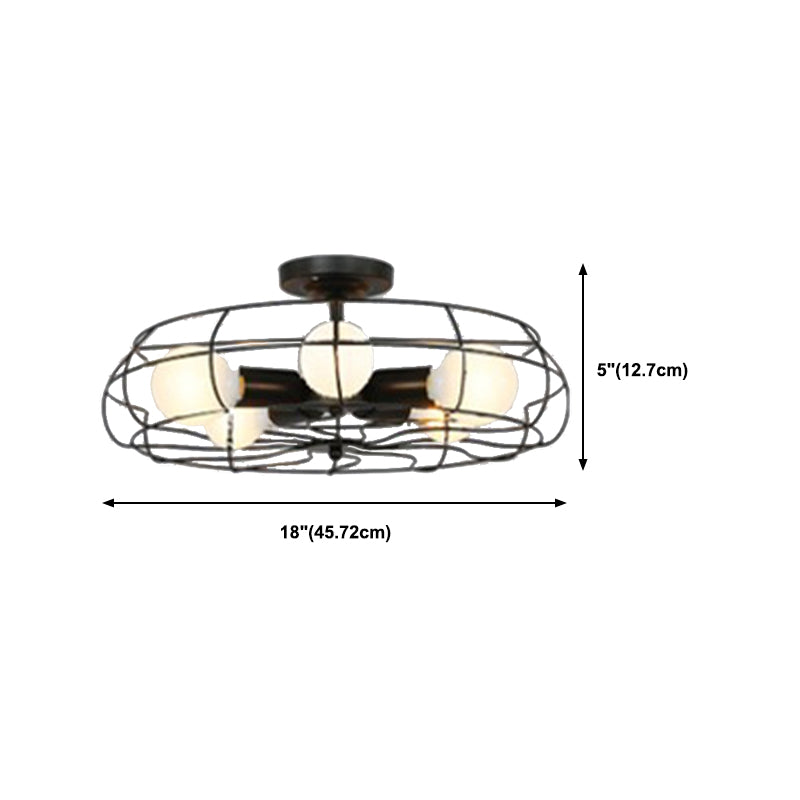 Industrial Starburst Flush Mount Ceiling Light Metal Multiple-Light Flush Light