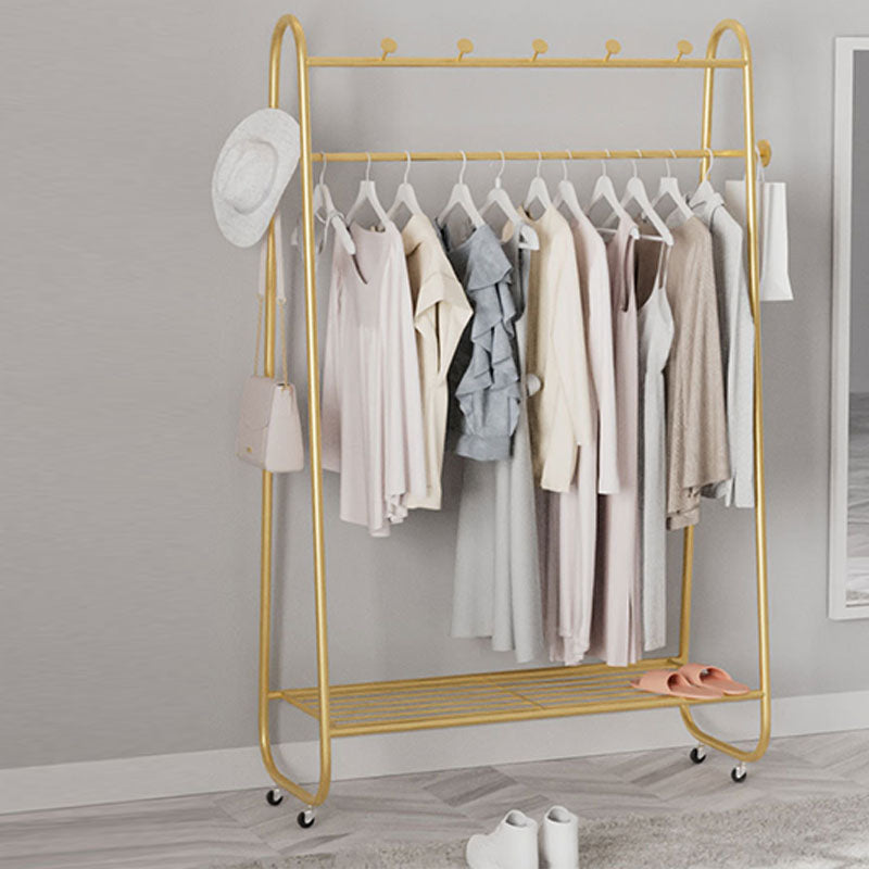 Modern Coat Rack Metal Storage Shelf Free Standing Hooks Coat Hanger