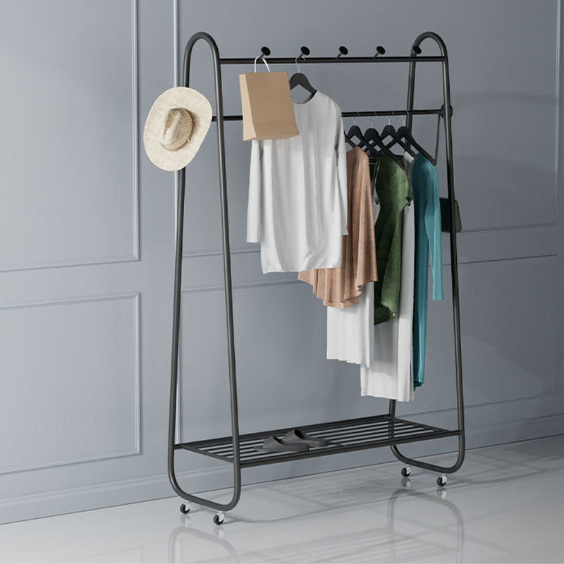 Modern Coat Rack Metal Storage Shelf Free Standing Hooks Coat Hanger
