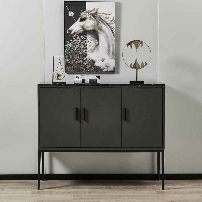 Glam Sideboard Table with Stone Top Buffet Sideboard Cabinets and Storage