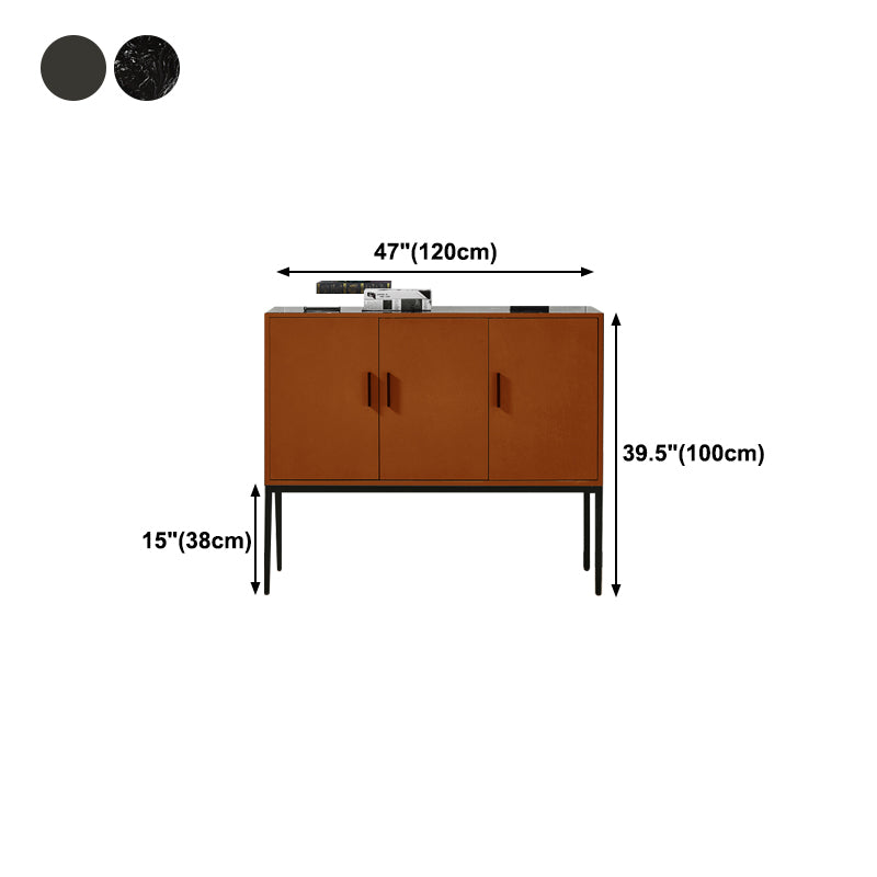Glam Sideboard Table with Stone Top Buffet Sideboard Cabinets and Storage