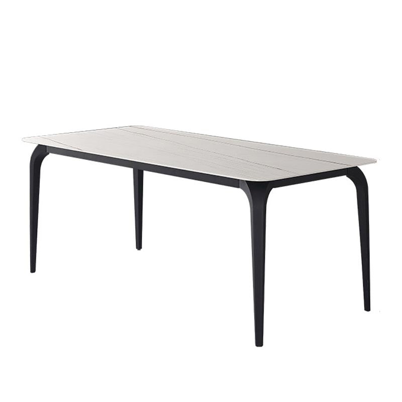 Stone Top Dining Table Modern Rectangle Dining Table with 4 Legs