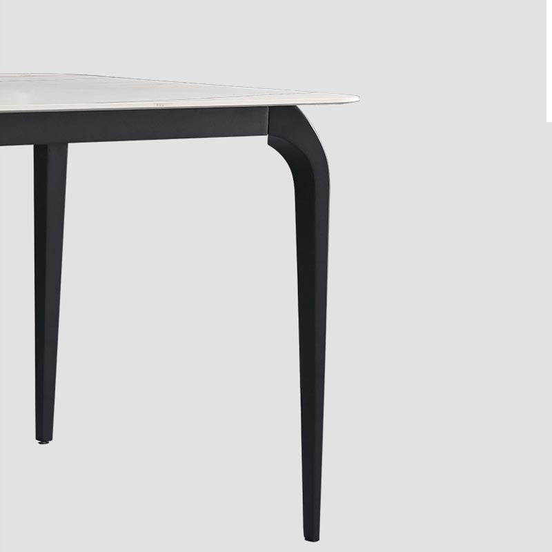 Stone Top Dining Table Modern Rectangle Dining Table with 4 Legs