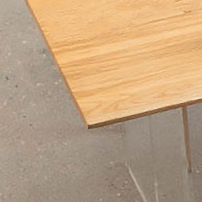 Solid Wood Top Dining Table Contemporary Table with Sled Base