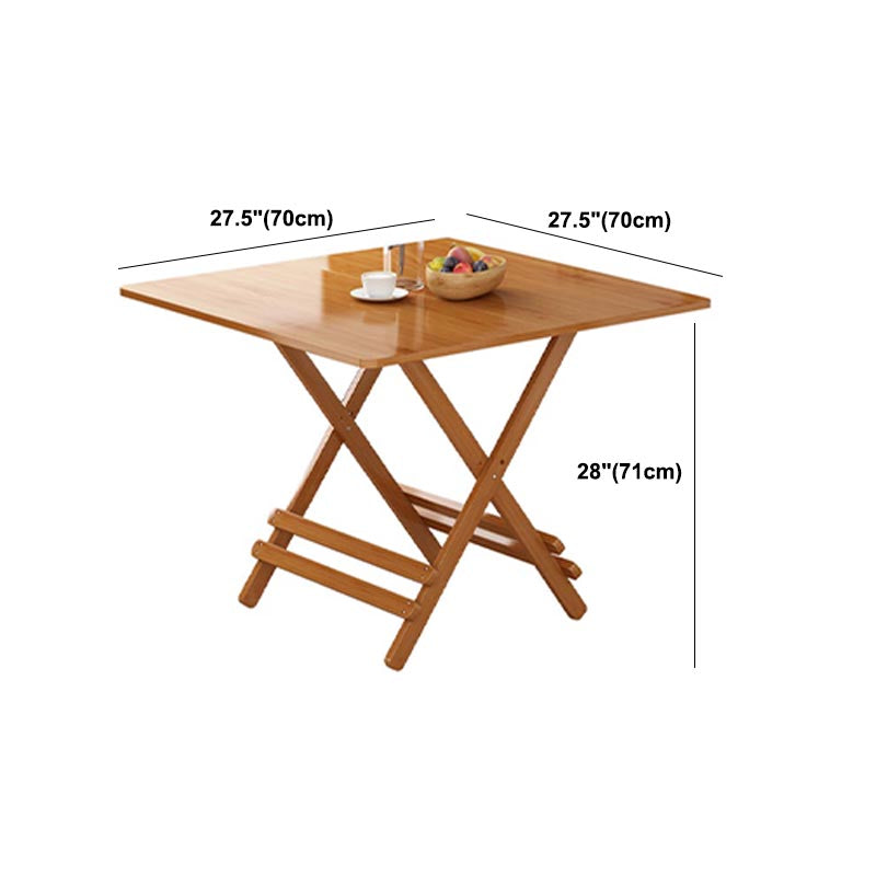 Modern Bamboo Pedestal Dining Table Natural Folding Table for Restaurant