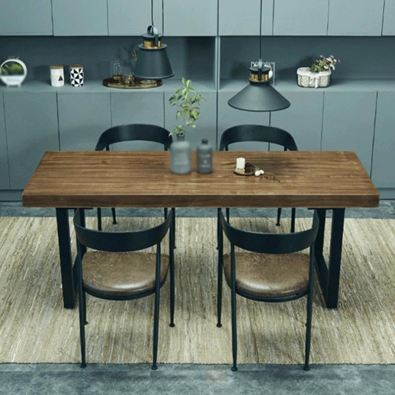 Industrial Style Wood Top Dining Table Metal Sled Base Dining Table without Chair