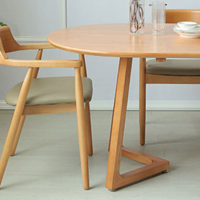 Simple Style Oval Wood Table Sled Solid Wood Base Home Table