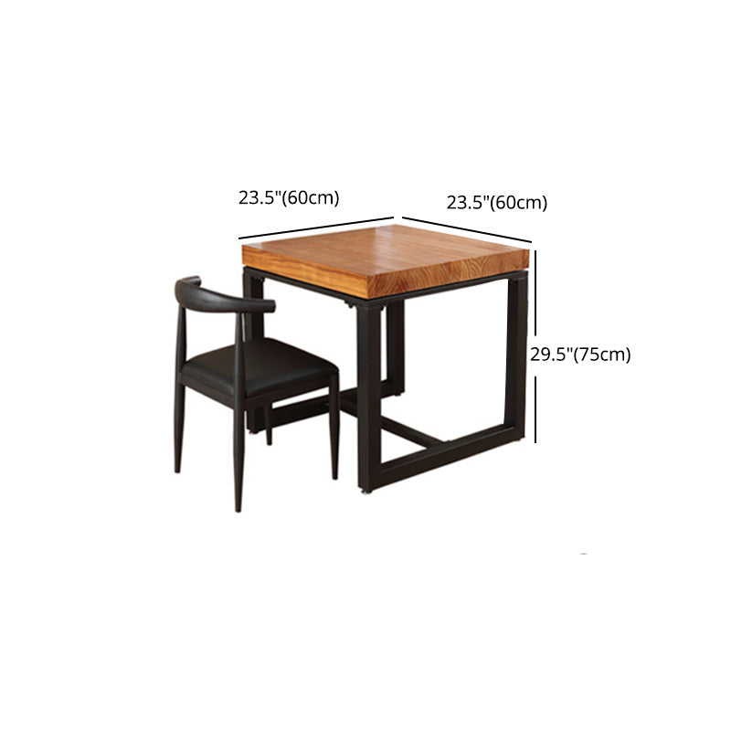 Industrial Dining Table with Trestle Base Natural and Black Dining Table with Wood Top