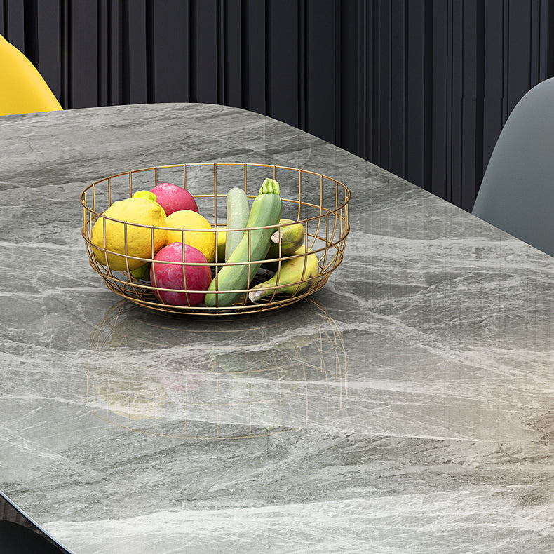 Modern Style Gray Dining Table Sintered Stone Rectangle Table for Home