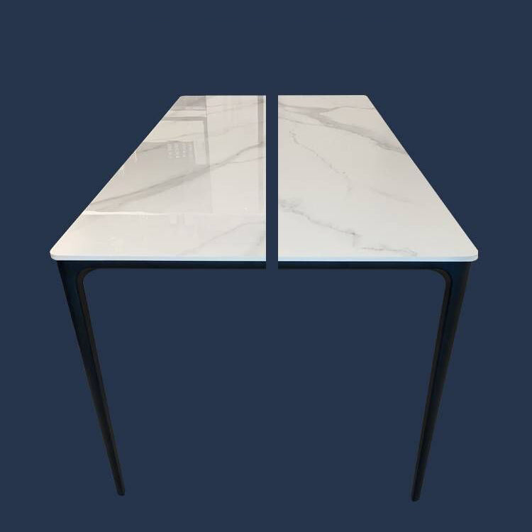 Rectangle Dining Table White Stone Modern Dining Table for Home