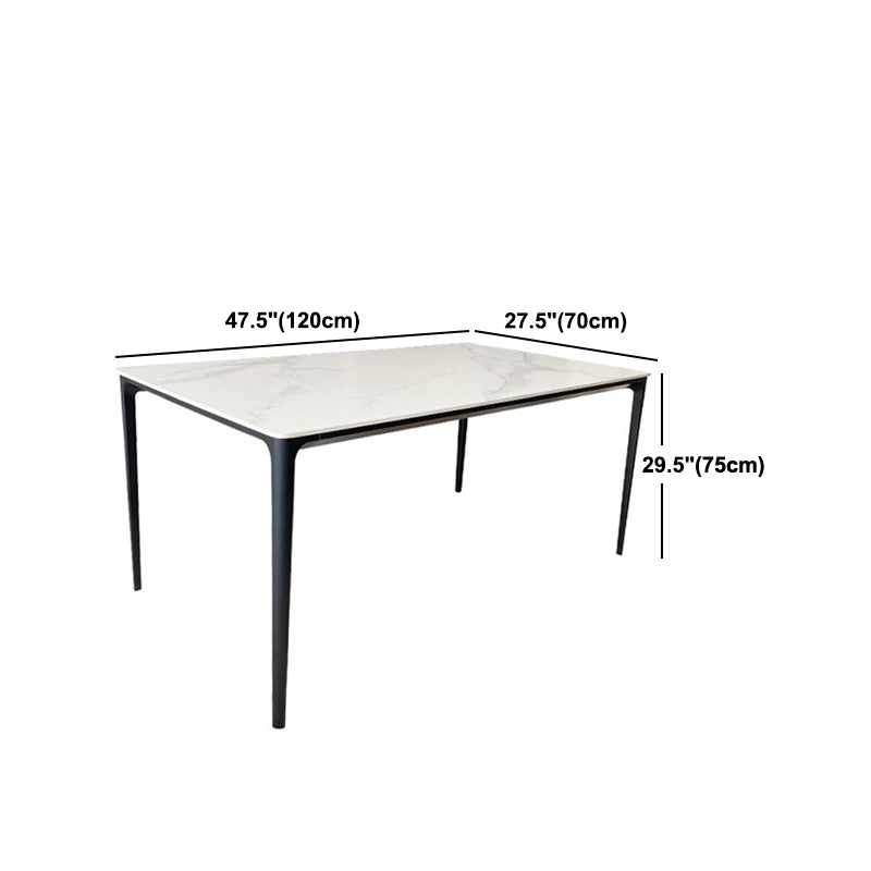 Rectangle Dining Table White Stone Modern Dining Table for Home