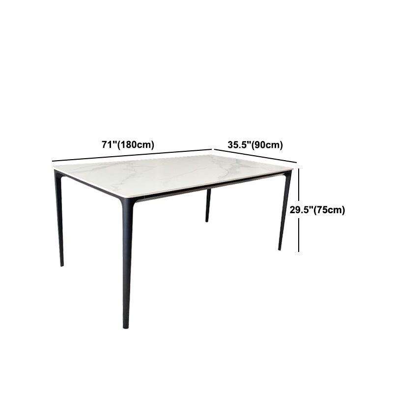 Rectangle Dining Table White Stone Modern Dining Table for Home