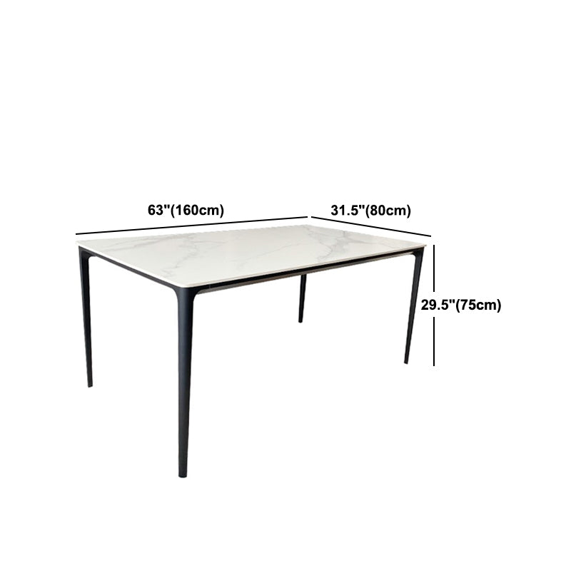 Rectangle Dining Table White Stone Modern Dining Table for Home