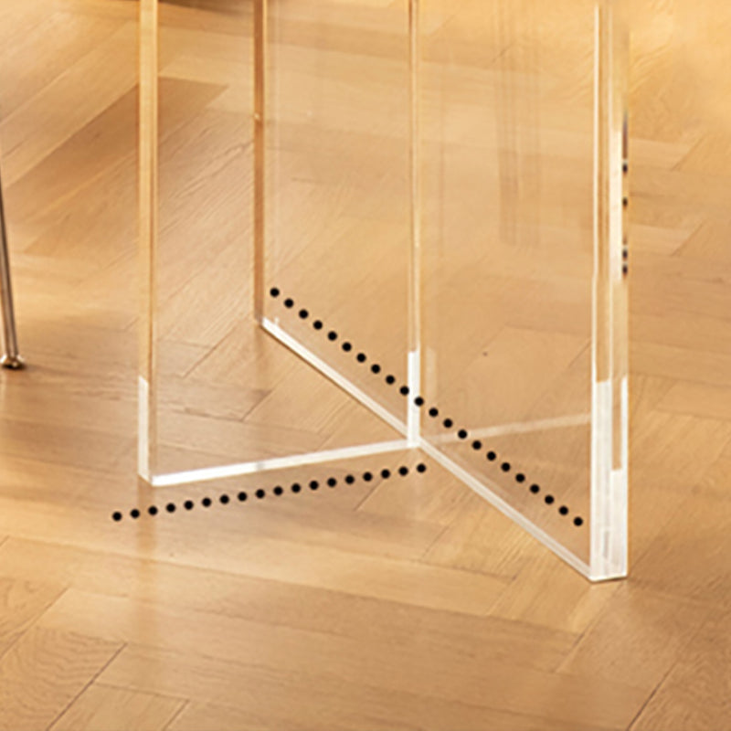 Pine Solid Wood Dining Site Table Modern Acrylic Double Pedestal Table