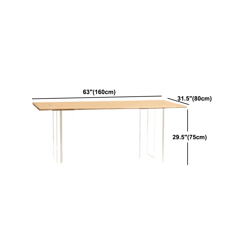 Pine Solid Wood Dining Site Table Modern Acrylic Double Pedestal Table