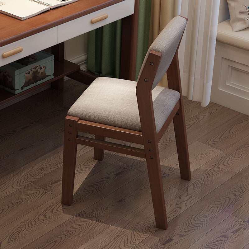 Contemporary Dining Chair Open Back Dining Armless Side Chairs with Wooden Legs