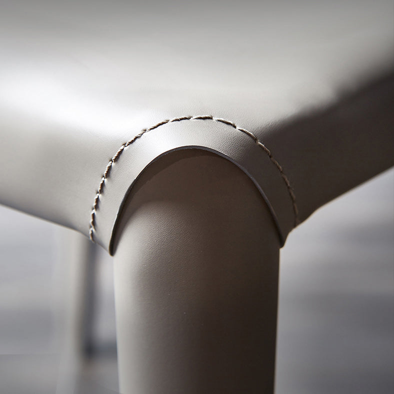 Designer Style Solid Back Chair Home Leather Matte Finish Dining Chair