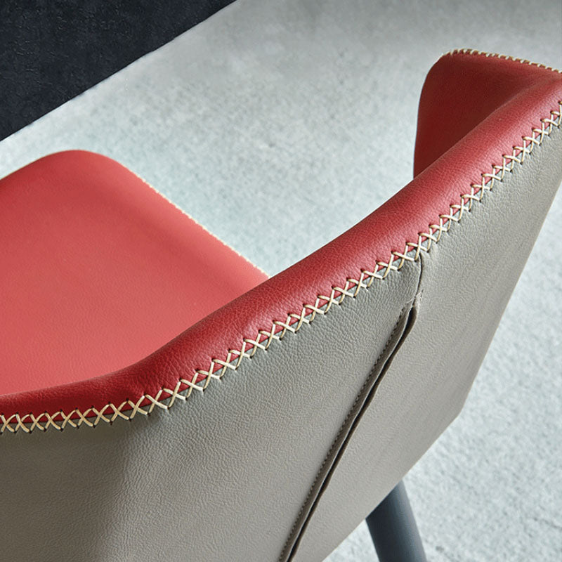 Industrial Design Wingback Armless Chairs Faux Leather Dining Chairs