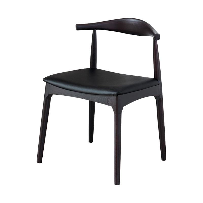 Modern Style Open Back Chair Dining Armless Side Chair with Wooden Legs