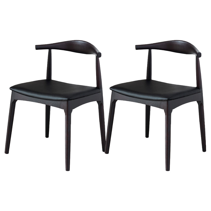 Modern Style Open Back Chair Dining Armless Side Chair with Wooden Legs